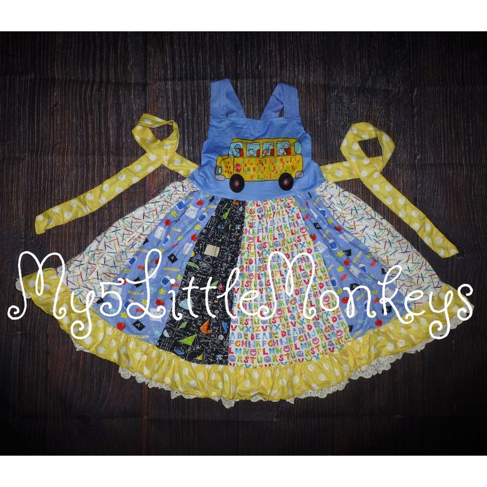 School Bus Girls Boutique Twirl Dress